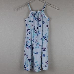 Kids Club Blue/Purple Floral Bow Sun Dress